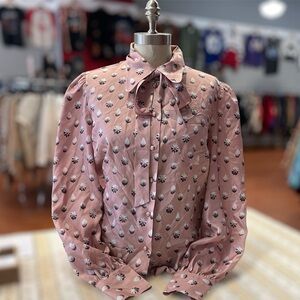 Marc Jacobs Dusty Pink Silk Floral Blouse Size 12